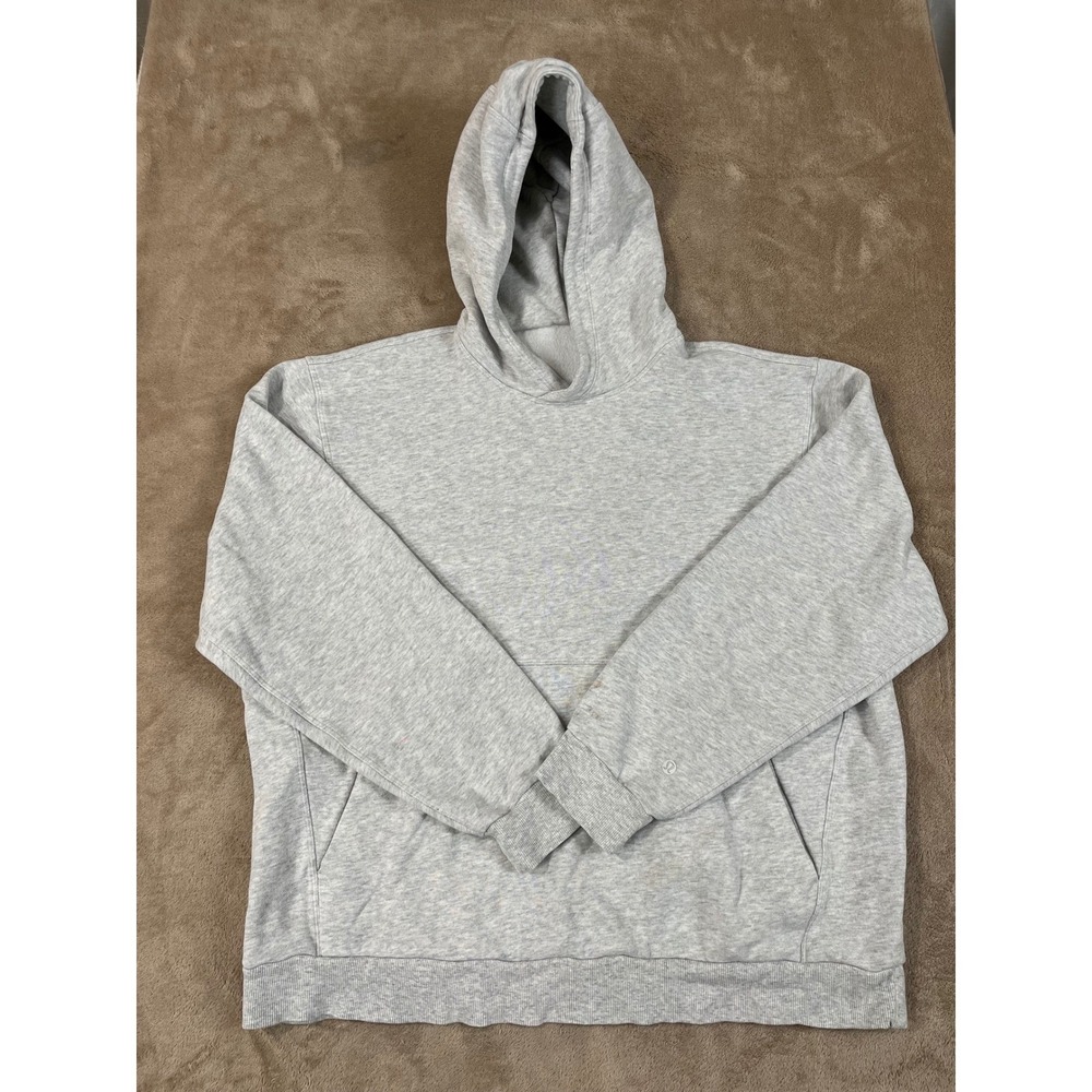 Lululemon Steady State Pullover Hoodie Men Size Large Gray Square Tag Good